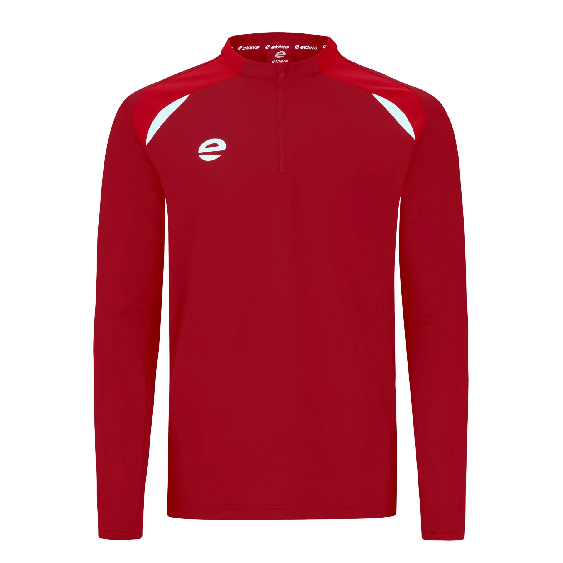 SWEAT 1/2 ZIP PULSION ROUGE/BLANC